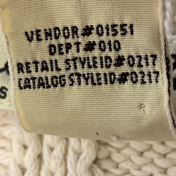 Vintage 90s Eddie Bauer Sweater Woman’s SZ L Ivory Cable Knit Long Sleeve Cotton - Picture 11 of 13